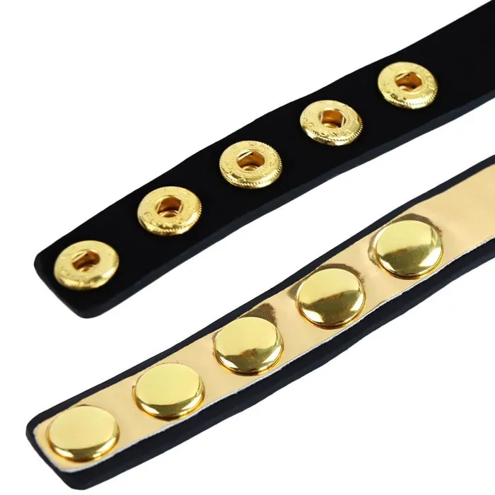 Lovegasm Restraints Womens Gold Masquerade Collar Leather