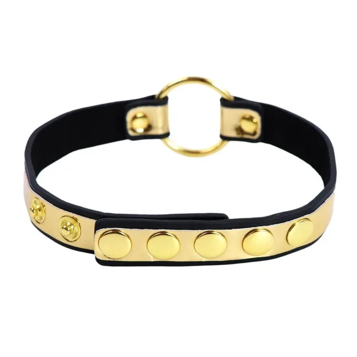 Lovegasm Restraints Womens Gold Masquerade Collar Leather