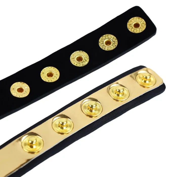 Lovegasm Restraints Womens Gold Masquerade Collar Leather