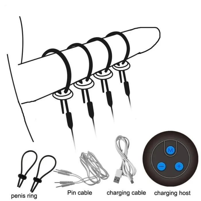Male Sex Toys Lovegasm Rechargeable Shock Therapy Medical Penis Rings