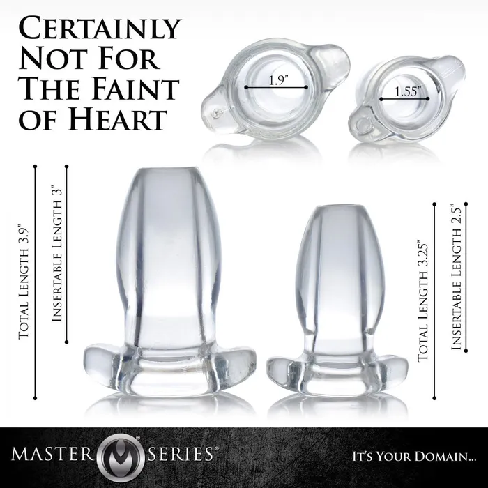 Master Series Male Sex Toys PeepHole Clear Hollow Anal Plug