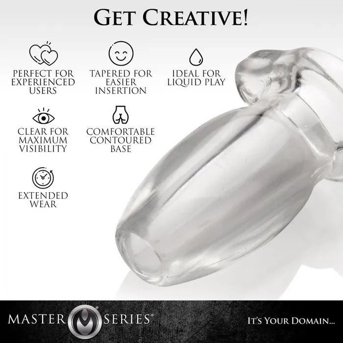 Master Series Male Sex Toys PeepHole Clear Hollow Anal Plug
