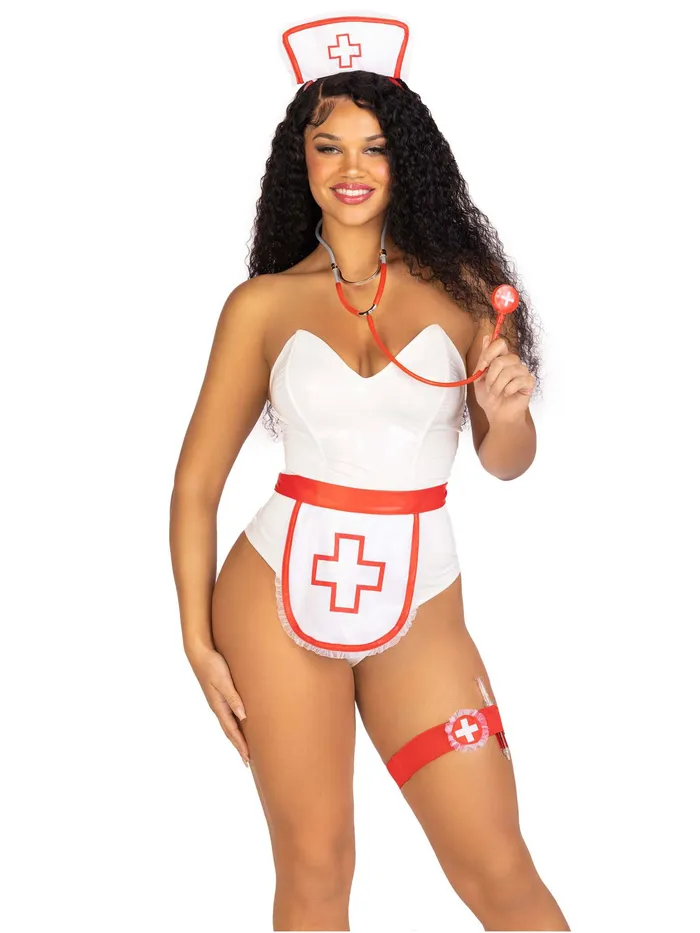 Vibrators 5 Pc Nurse Kit One Size Whitered Leg Avenue