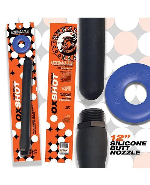 Blue Ox Designs LLCDba Oxballs Anal Oxballs Oxshot Silicone Butt Nozzle Wflex Cockring Blackblue
