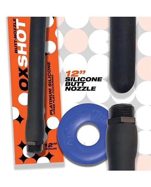Blue Ox Designs LLCDba Oxballs Anal Oxballs Oxshot Silicone Butt Nozzle Wflex Cockring Blackblue
