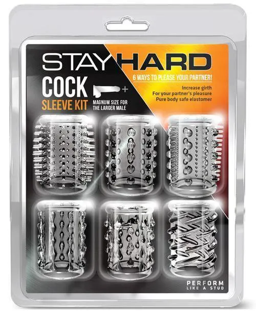 Blush Stay Hard Cock Sleeve Kit Clear Box Of 6 Blush Novelties Dildos