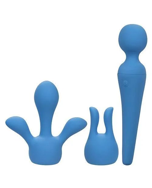 California Exotic Novelties Couture Collection Body Wand Vibrator Kit Blue Vibrators California Exotic Novelties Couture Collection Body Wand Vibrator Kit Blue Vibrators