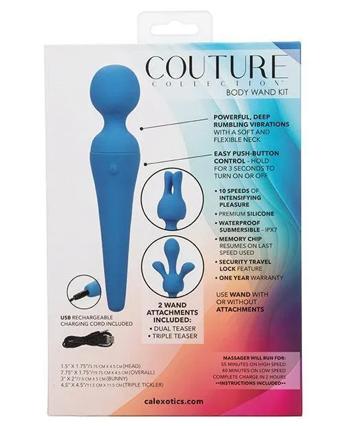 California Exotic Novelties Couture Collection Body Wand Vibrator Kit Blue Vibrators