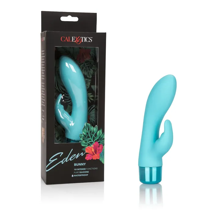 California Exotics Vibrators California Exotics Eden Silicone Waterproof Bunny Vibrator Blue California Exotics Vibrators California Exotics Eden Silicone Waterproof Bunny Vibrator Blue