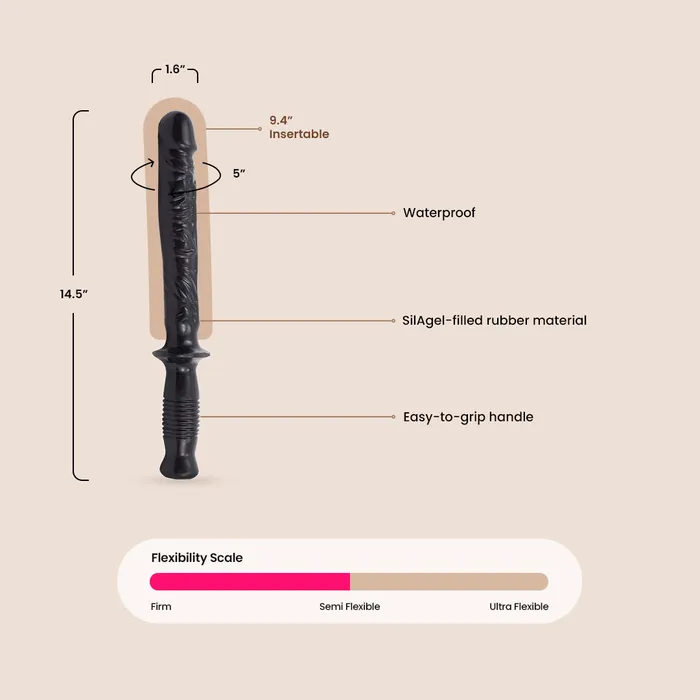 Female Sex Toys Doc Johnson Enterprises Classic The Man Handler 10 dildo with handle