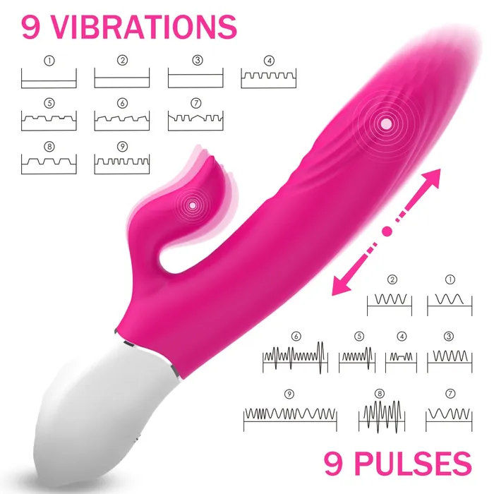 Female Sex Toys YOSPOSS 9 Pulsating Vibrating Modes Mute Rabbit G Spot Vibrator with Heating