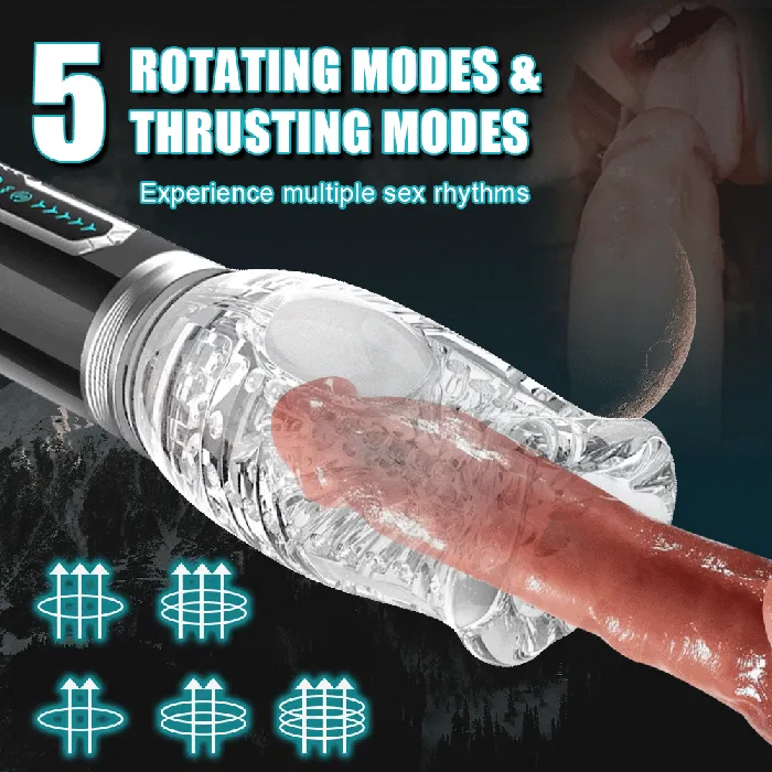 Male Sex Toys propinkup Amber Double Egg Vibrators 5 Thrusting 7 Vibrating Oral Sex Male Masturbation Cup