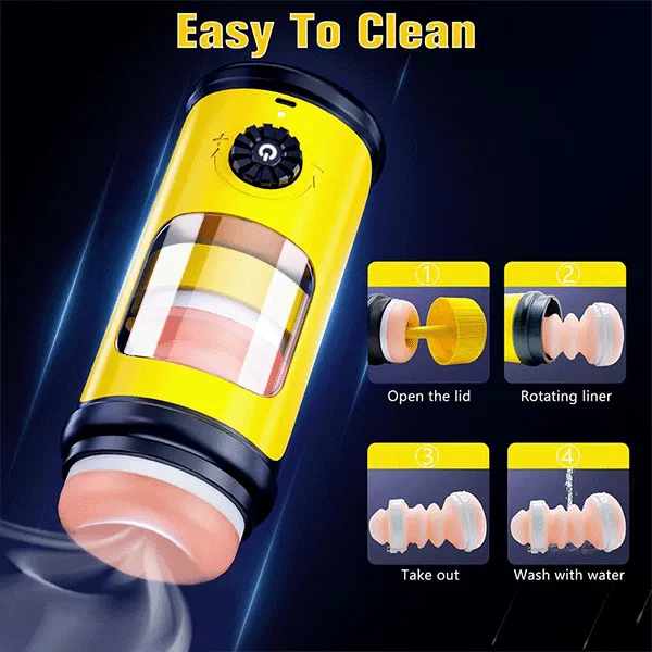 propinkup Male Sex Toys Bombee 5 Speed Thrusting Heating Stroker Blowjob 3D Textured Pocket Pussy Male Sex Toy