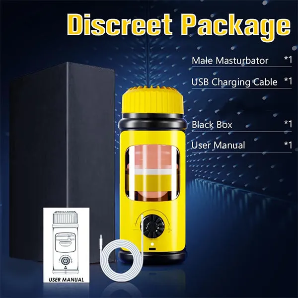 propinkup Male Sex Toys Bombee 5 Speed Thrusting Heating Stroker Blowjob 3D Textured Pocket Pussy Male Sex Toy