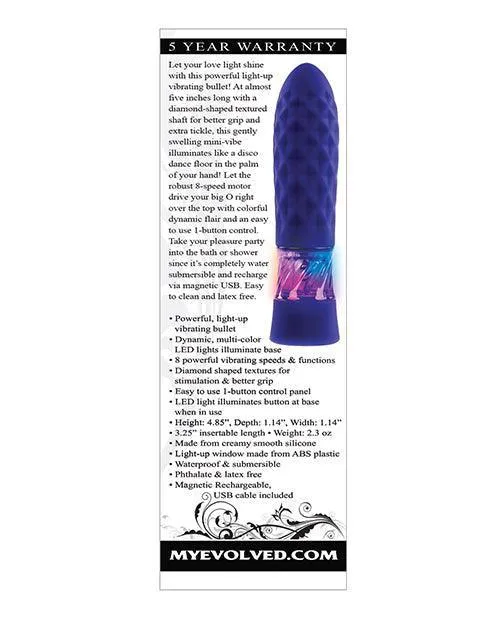 Vibrators Evolved Novelties INC Evolved Raver Light Up Bullet Purple