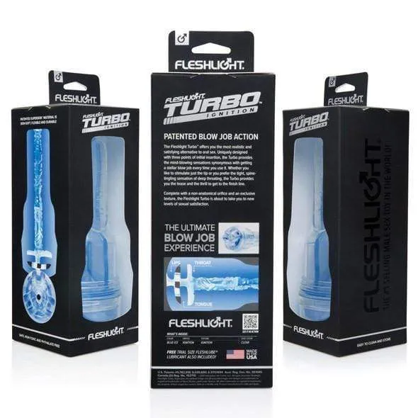 Vibrators Fleshlight Fleshlight Turbo Ignition Blue Ice Masturbator Blue