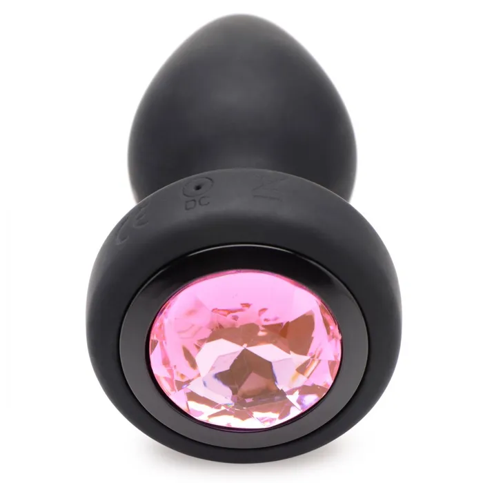 28X Silicone Vibrating Pink Gem Anal Plug w Remote Small Booty Sparks Anal