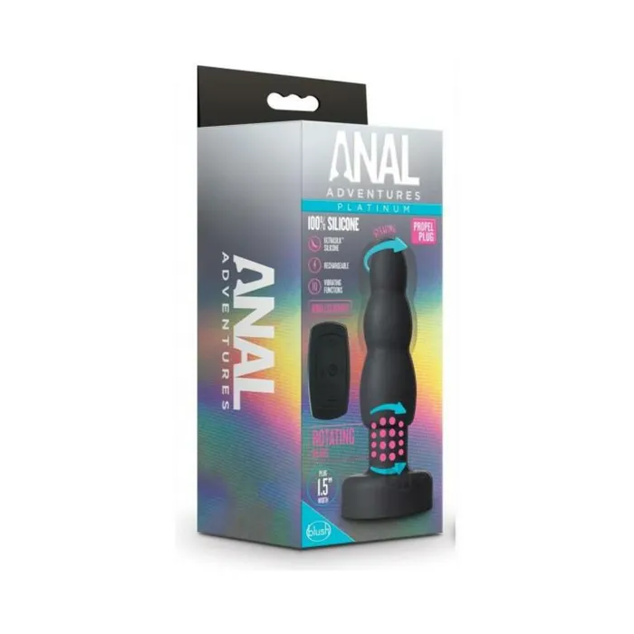 Anal Anal Adventures Platinum Propel Plug Black Blush