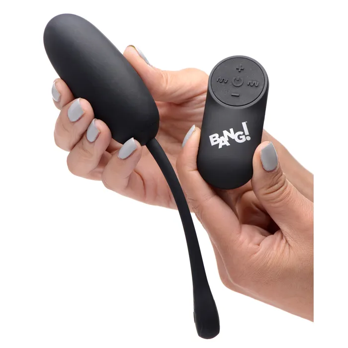BANG Anal 28X Remote Control Silicone Plush Egg Black