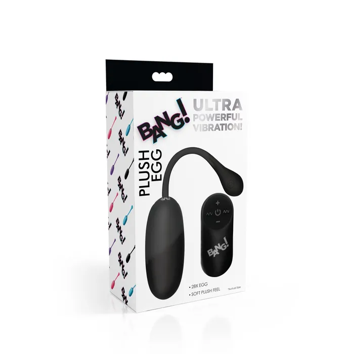 BANG Anal 28X Remote Control Silicone Plush Egg Black