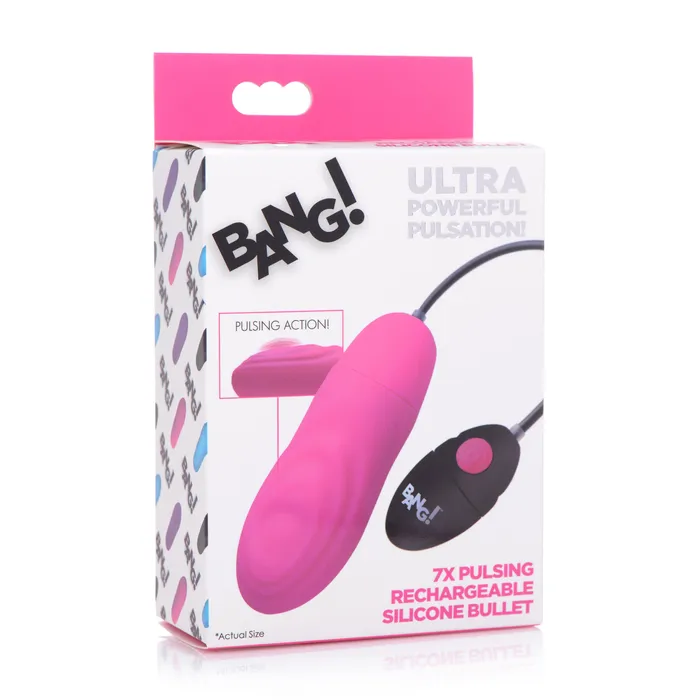 BANG Vibrators 7X Pulsing Rechargeable Silicone Vibrator Pink
