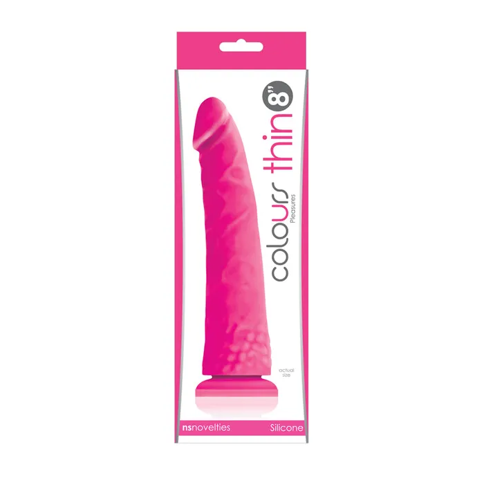 Colours Pleasures Thin 8 in Dildo Pink New Sensations Novelties Inc Dildos