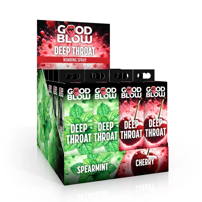 Deep Throat Numbing Spray POP Display CherrySpearmint 24 pcs Good Blow Anal