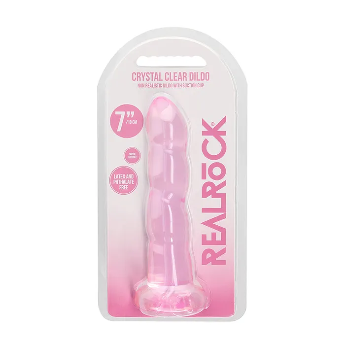 Female Sex Toys Shots America LLC RealRock Crystal Clear NonRealistic 7 in Twisted Dildo With Suction Cup Pink Female Sex Toys Shots America LLC RealRock Crystal Clear NonRealistic 7 in Twisted Dildo With Suction Cup Pink