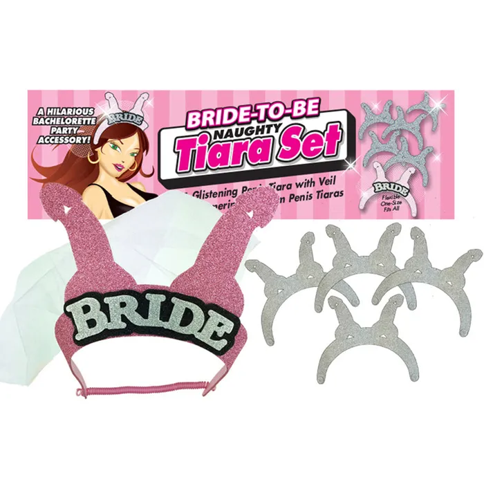 Little Genie Productions Anal BrideToBe Naughty Bridal Tiara Set PinkSilver