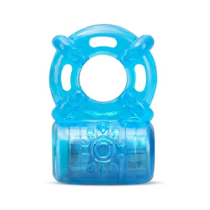 Male Sex Toys Blush Stay Hard Rechargeable 5 Function Cock Ring Blue
