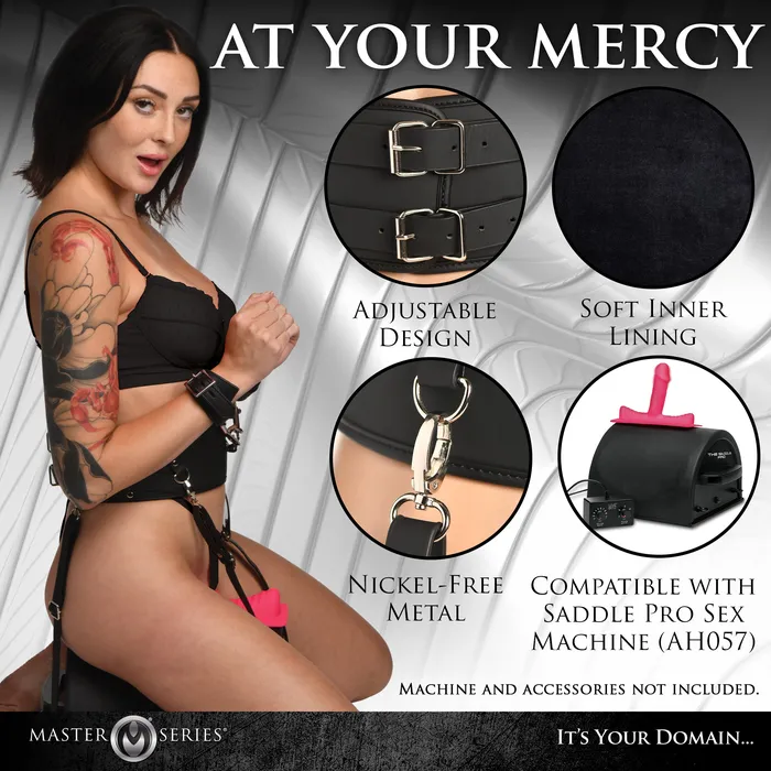 Male Sex Toys Master Series Forced Orgasm Belt with Saddle Straps