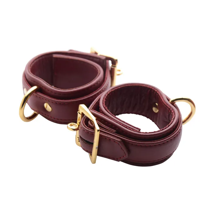 Restraints Strict Leather Strict Leather Luxury Burgundy Locking Wrist Cuffs