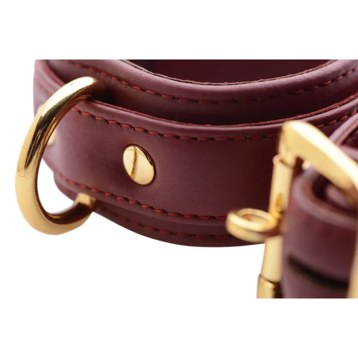 Restraints Strict Leather Strict Leather Luxury Burgundy Locking Wrist Cuffs