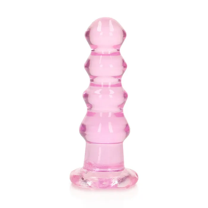 Shots America LLC Dildos RealRock Crystal Clear Curvy 55 in DildoPlug Pink