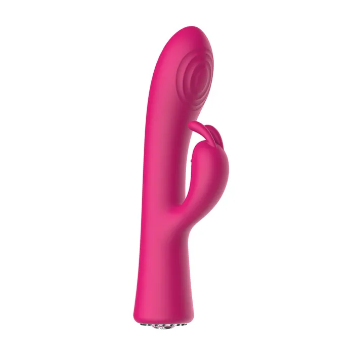 Vibrators Shots America LLC Shots Discretion Lux DockRechargeable Silicone Rabbit Vibrator Pink