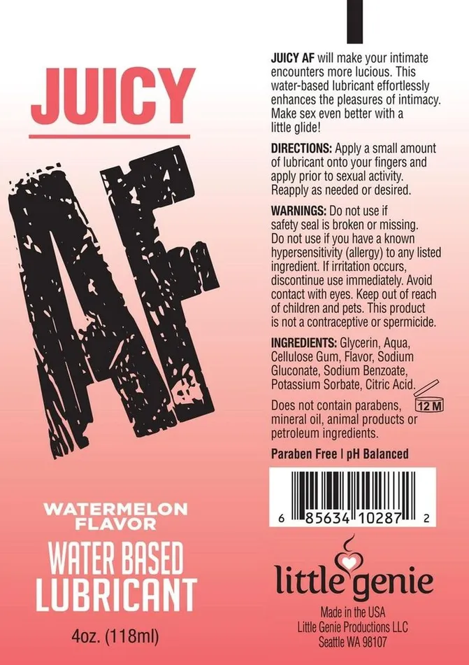 AF Lubricants Juicy AF Water Based Flavored Lubricant Watermelon