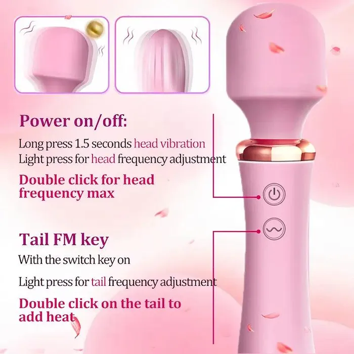 Dualhead Heating Vibrator Wand Inyarose Vibrators