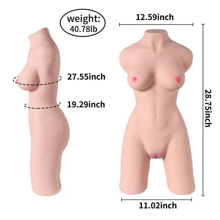 Earlypeach Half Body Torso Sex Doll with Plump Tits 4078lb Lauren Male Sex Toys
