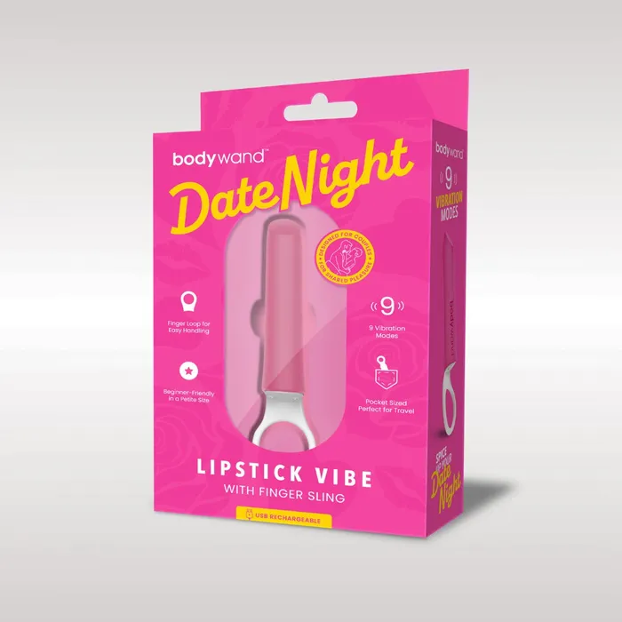 Female Sex Toys Bodywand Bodywand Date Night Lipstick Vibrator With Finger Sling Pink