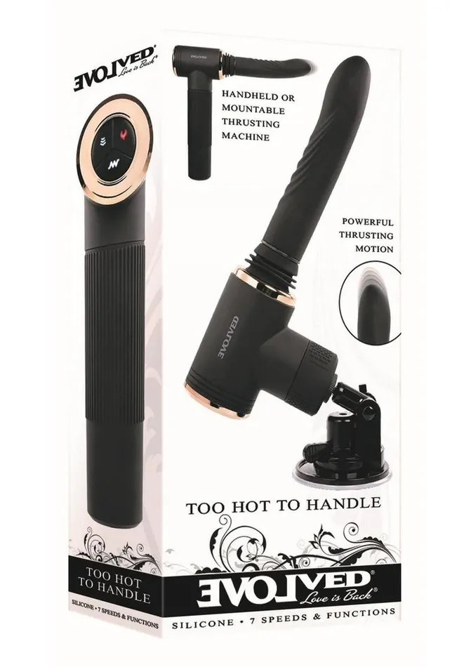 Female Sex Toys Evolved Too Hot to Handle Rechargeable Silicone Thrusting Vibrator with Suction Cup