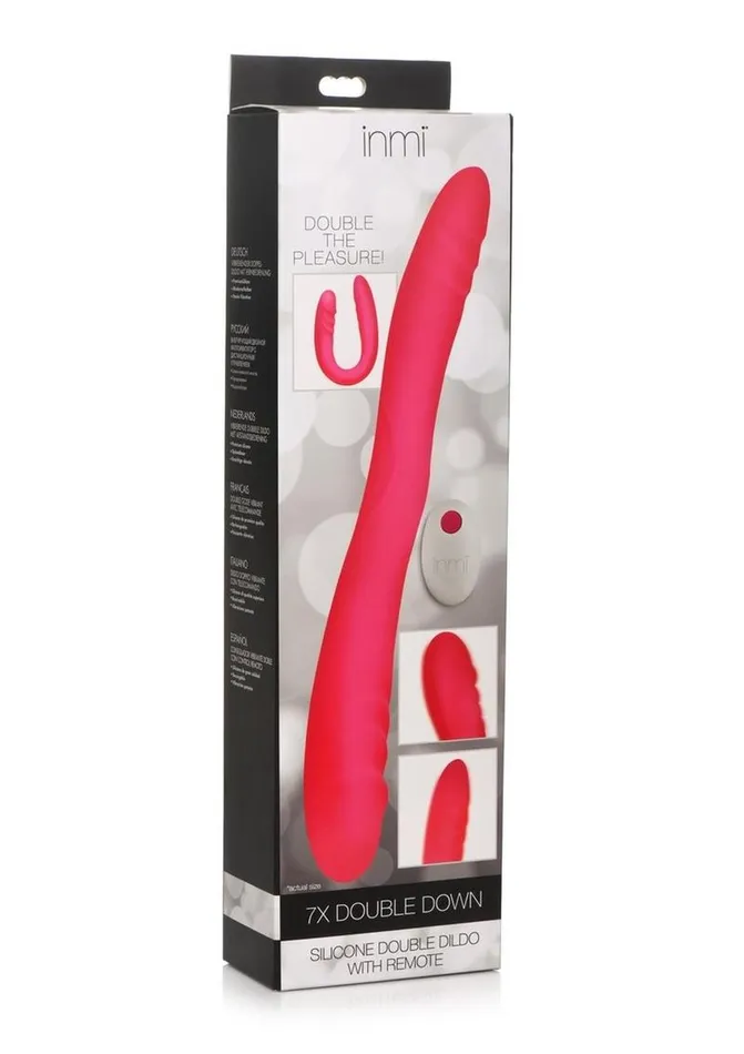 Female Sex Toys Inmi Inmi 7x Double Down Rechargeable Silicone Double Dildo with Remote Control