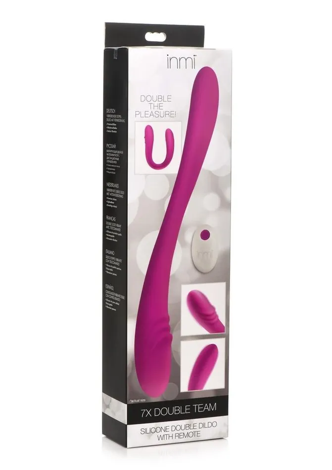 Female Sex Toys Inmi Inmi 7x Double Down Rechargeable Silicone Double Dildo with Remote Control
