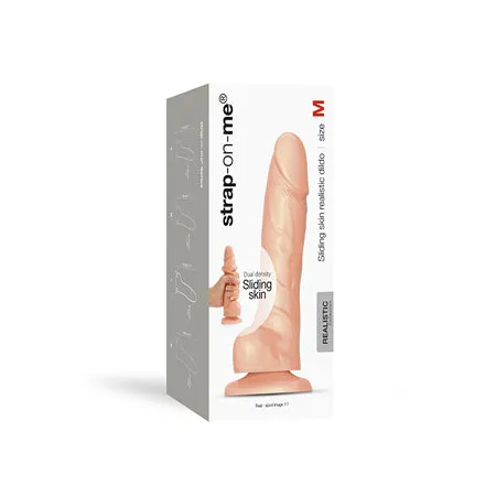 Female Sex Toys Lovely Planet USA StrapOnMe Realistic Collection Sliding Skin DualDensity Silicone Dildo Vanilla