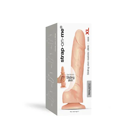 Female Sex Toys Lovely Planet USA StrapOnMe Realistic Collection Sliding Skin DualDensity Silicone Dildo Vanilla