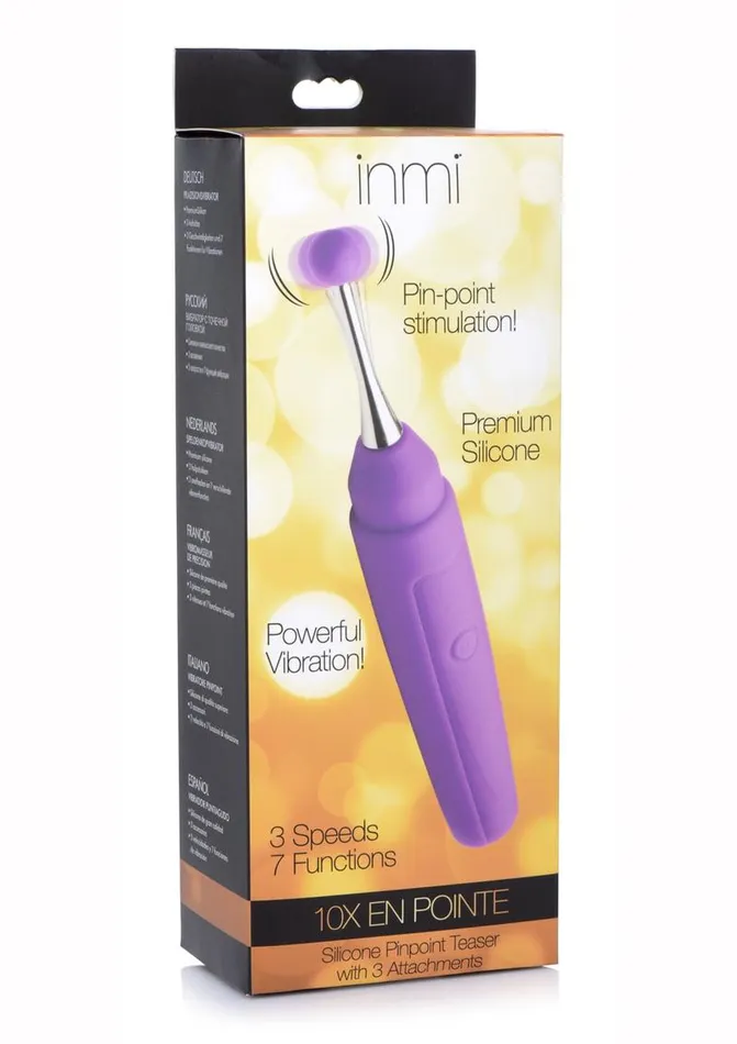 Inmi Female Sex Toys Inmi 10x En Pointe Teaser Silicone Rechargeable Stimulator with 3 Attachments
