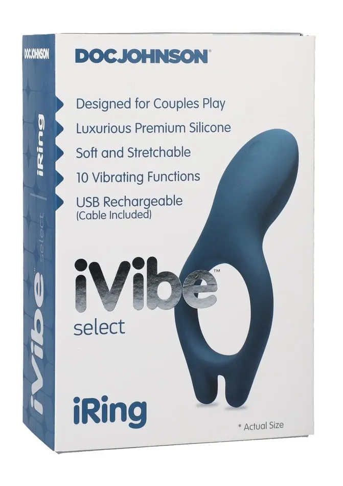 iVibe Select iRing Rechargeable Silicone Vibrating Cock Ring Marine iVibe Male Sex Toys