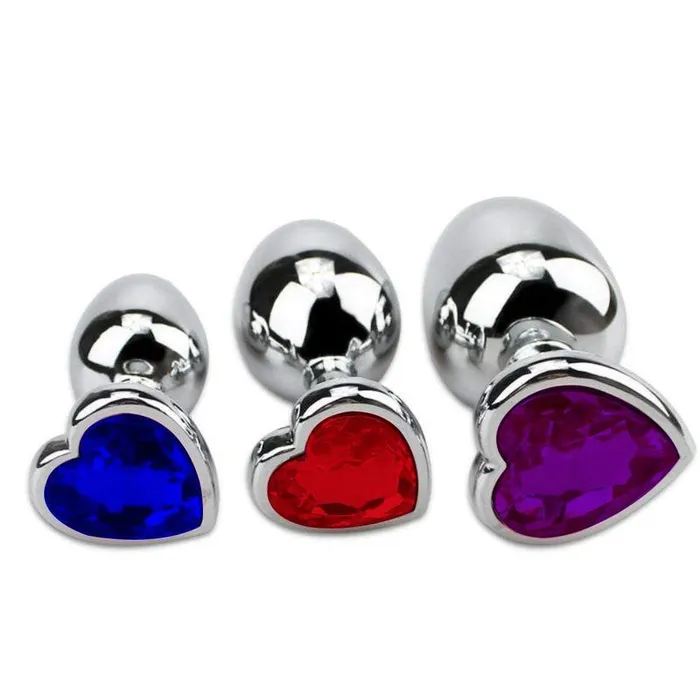 Love Plugs Anal 3Colors PlugTipped Princess Heart Jewelry Set