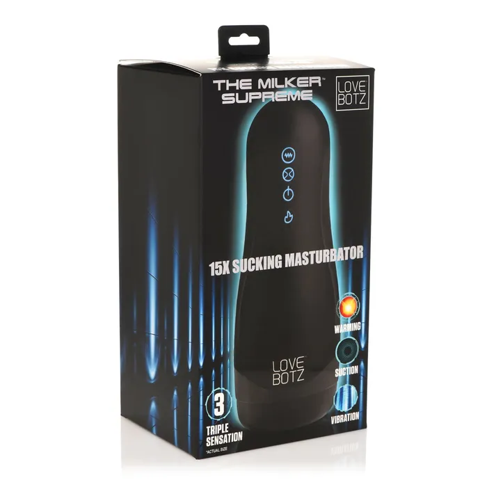 LoveBotz Male Sex Toys LoveBotz The Milker Supreme 15X Sucking Masturbator Black