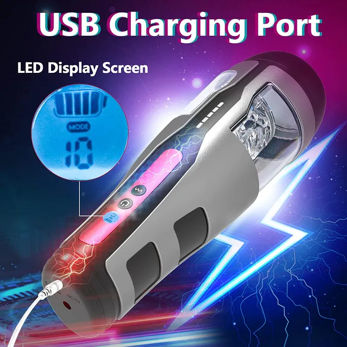 Male Sex Toys Earlypeach Automatic Masturbation Cup with Led Display Screen 10 Thrusts Rotations