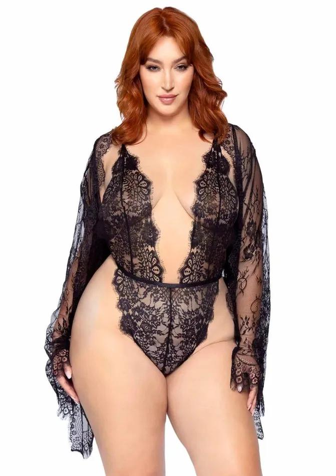 Male Sex Toys Leg Avenue Leg Avenue Floral Lace Teddy with Adjustable Straps and Cheeky Thong Back Matching Lace Robe with Scalloped Trim and Satin Tie Male Sex Toys Leg Avenue Leg Avenue Floral Lace Teddy with Adjustable Straps and Cheeky Thong Back Matching Lace Robe with Scalloped Trim and Satin Tie